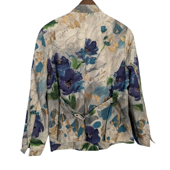 Coldwater Creek 18W Floral Print Blazer Jacket Floral Art to Wear - Picture 2 of 16